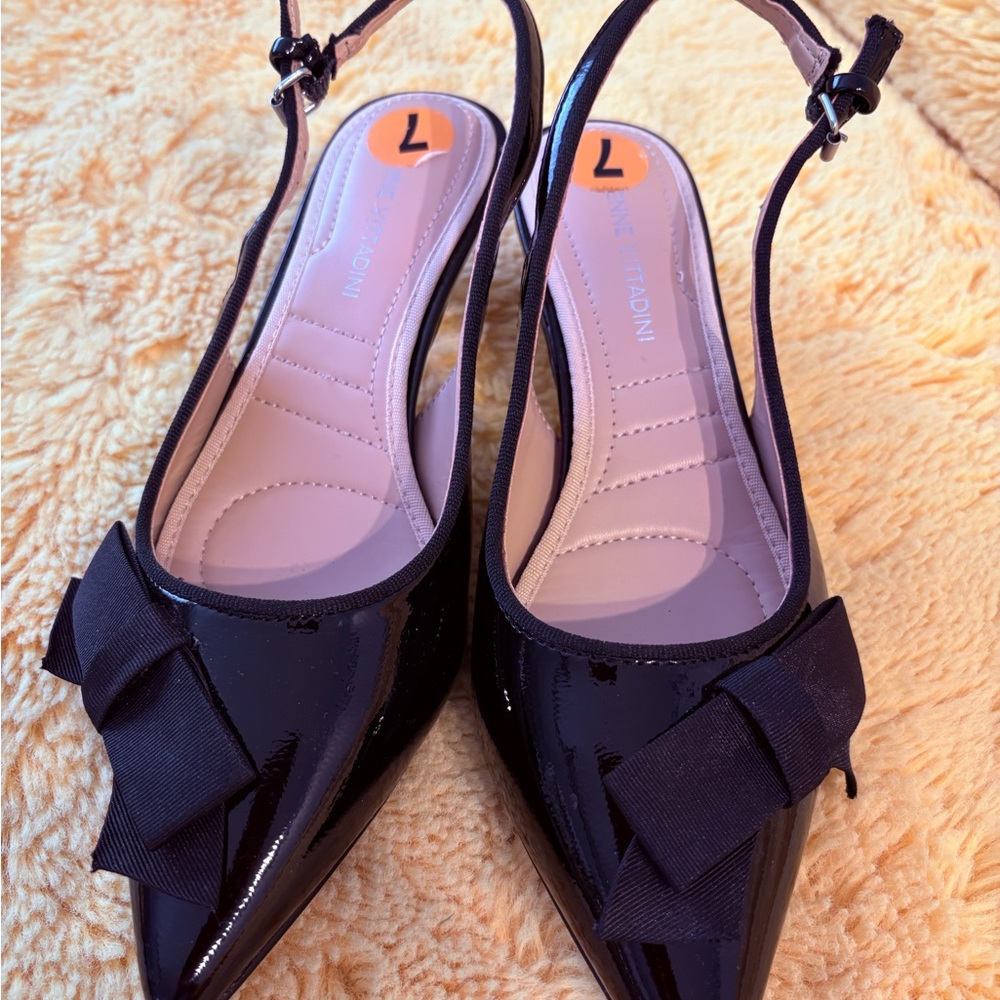 Elegant Black Slingback Heels (Adrienne Vittadini)